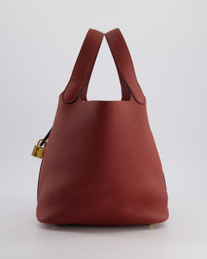 *HOT COLOUR* Hermès Picotin Bag 22cm in Rouge H Clemence Leather with Gold Hardware