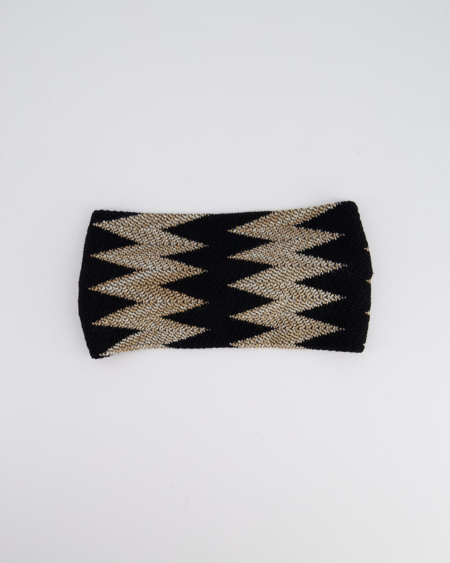 Missoni Black Zig-Zag Print Headband Size O/S