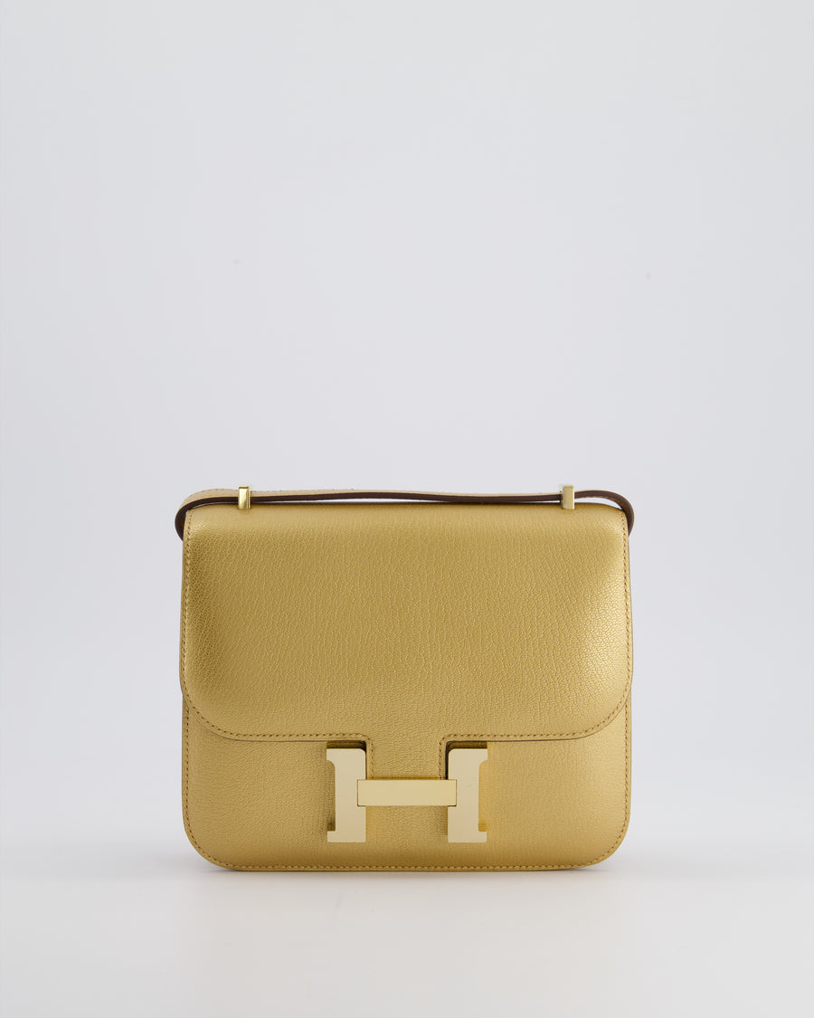 *LIMITED EDITION* Hermès Constance 18 III Miroir Doré Bag in Chevre Chamkila Leather with Permabrass Hardware