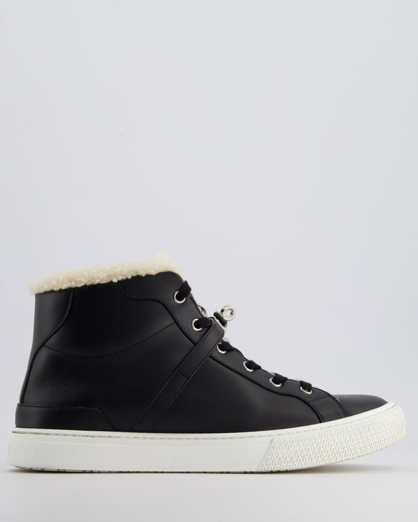 Hermès High Top Day Sneaker in Black with Palladium Hardware Size EU 41