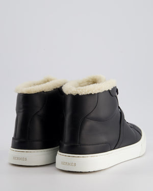 Hermès High Top Day Sneaker in Black with Palladium Hardware Size EU 41