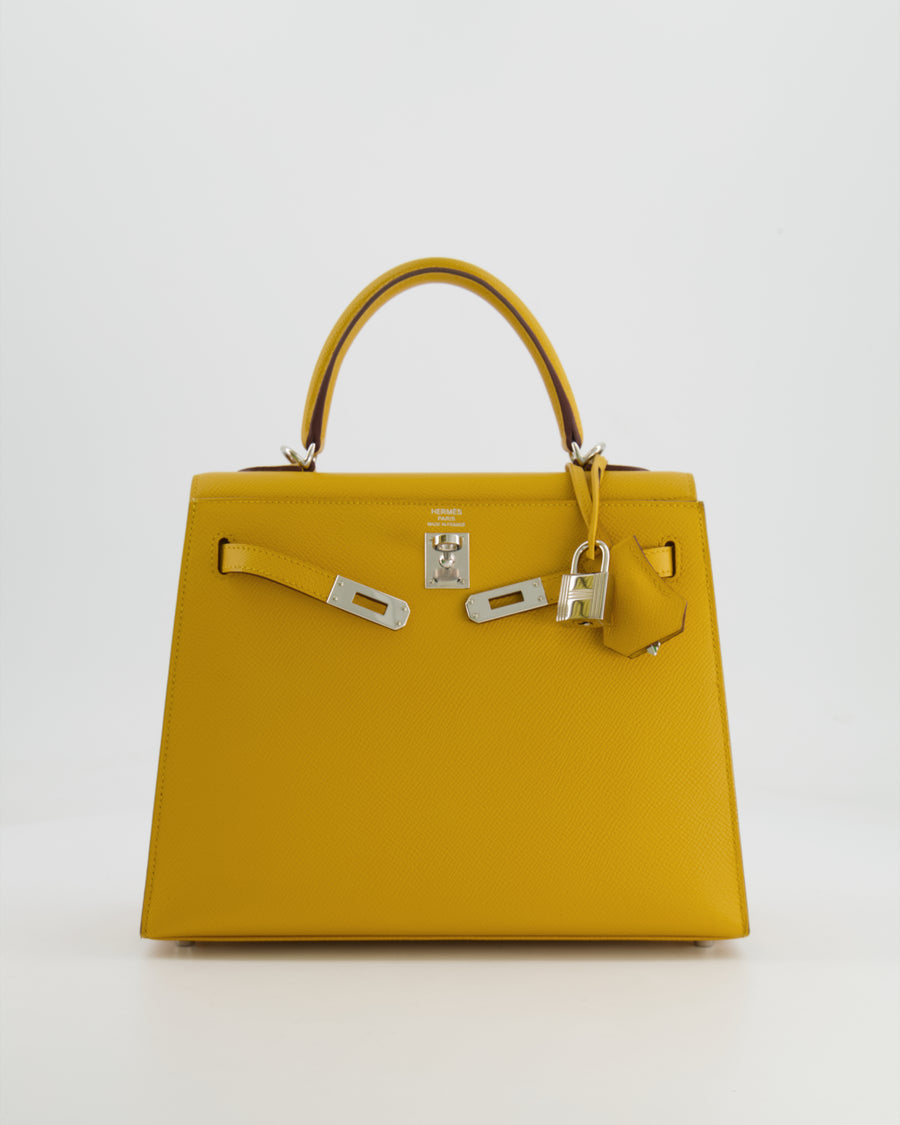 Hermès Kelly Replica Jewelry
 25cm Bag in Jaune Ambre Epsom Leather with Palladium Hardware