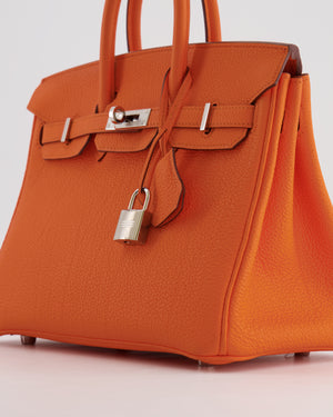 Hermès Birkin 25cm in Orange Minium Togo Leather with Palladium Hardware