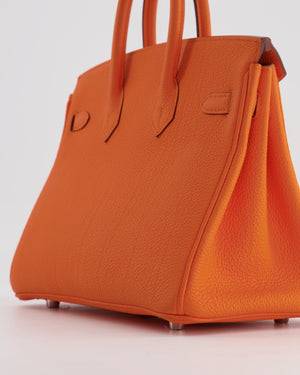 Hermès Birkin 25cm in Orange Minium Togo Leather with Palladium Hardware