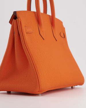 Hermès Birkin 25cm in Orange Minium Togo Leather with Palladium Hardware