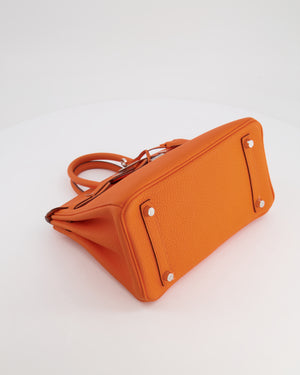 Hermès Birkin 25cm in Orange Minium Togo Leather with Palladium Hardware