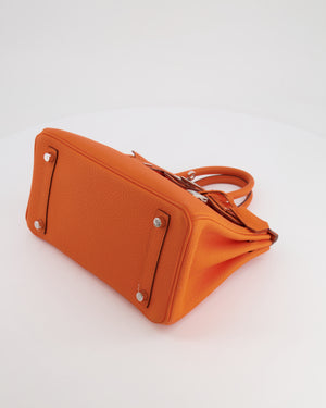 Hermès Birkin 25cm in Orange Minium Togo Leather with Palladium Hardware