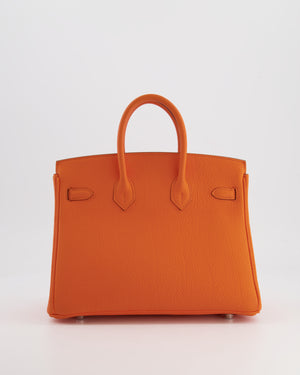 Hermès Birkin 25cm in Orange Minium Togo Leather with Palladium Hardware