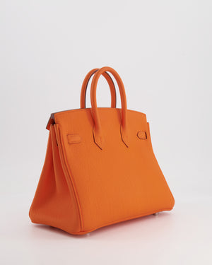 Hermès Birkin 25cm in Orange Minium Togo Leather with Palladium Hardware