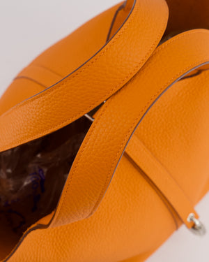 Hermès Picotin Bag 22cm in Orange Clemence Leather with Palladium Hardware