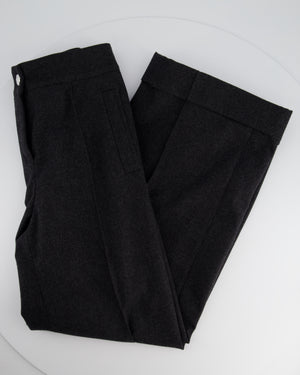 Chanel Charcoal High-Waisted Wool Trousers Size FR 34 (UK 6)