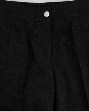 Chanel Charcoal High-Waisted Wool Trousers Size FR 34 (UK 6)