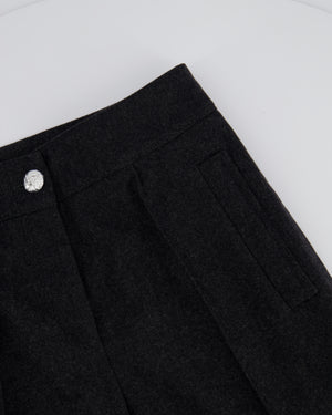 Chanel Charcoal High-Waisted Wool Trousers Size FR 34 (UK 6)