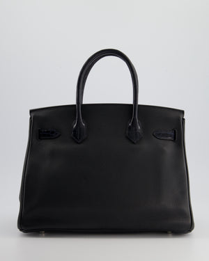 `*HOLY GRAIL* Hermés Birkin 30cm Retourne Bag in Black Novillo Leather 
Touch Alligator with Palladium Hardware