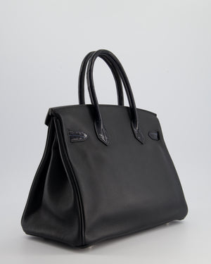 `*HOLY GRAIL* Hermés Birkin 30cm Retourne Bag in Black Novillo Leather 
Touch Alligator with Palladium Hardware