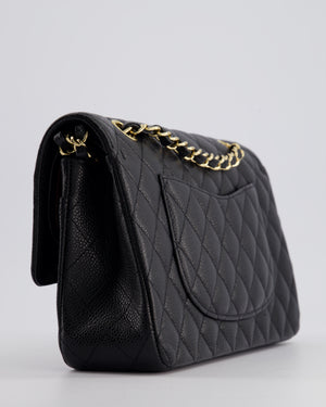 *HOT* Chanel Medium Black Classic Double Flap Bag in Caviar Leather with Gold Hardware