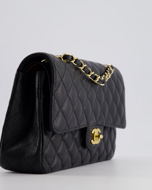 *HOT* Chanel Medium Black Classic Double Flap Bag in Caviar Leather with Gold Hardware