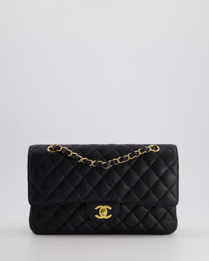 *HOT* Chanel Medium Black Classic Double Flap Bag in Caviar Leather with Gold Hardware