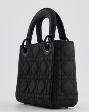 Christian Dior Mini Cannage Ultramatte Black Lady Dior Bag with Black Hardware RRP - £4200