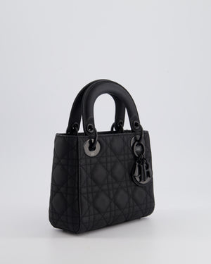 Christian Dior Mini Cannage Ultramatte Black Lady Dior Bag with Black Hardware RRP - £4200