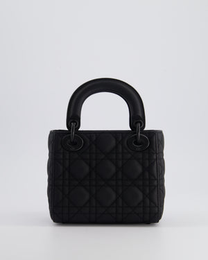 Christian Dior Mini Cannage Ultramatte Black Lady Dior Bag with Black Hardware RRP - £4200