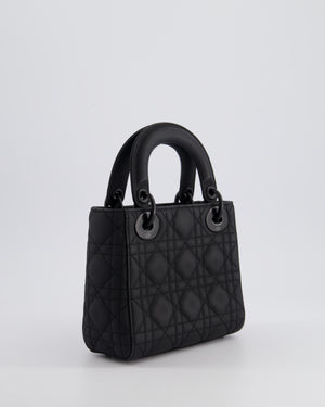 Christian Dior Mini Cannage Ultramatte Black Lady Dior Bag with Black Hardware RRP - £4200