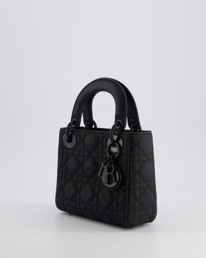 Christian Dior Mini Cannage Ultramatte Black Lady Dior Bag with Black Hardware RRP - £4200