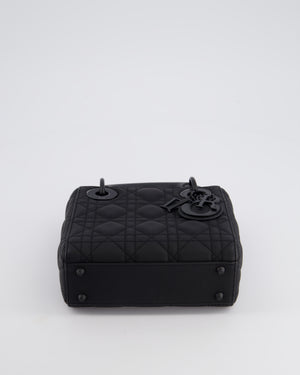 Christian Dior Mini Cannage Ultramatte Black Lady Dior Bag with Black Hardware RRP - £4200