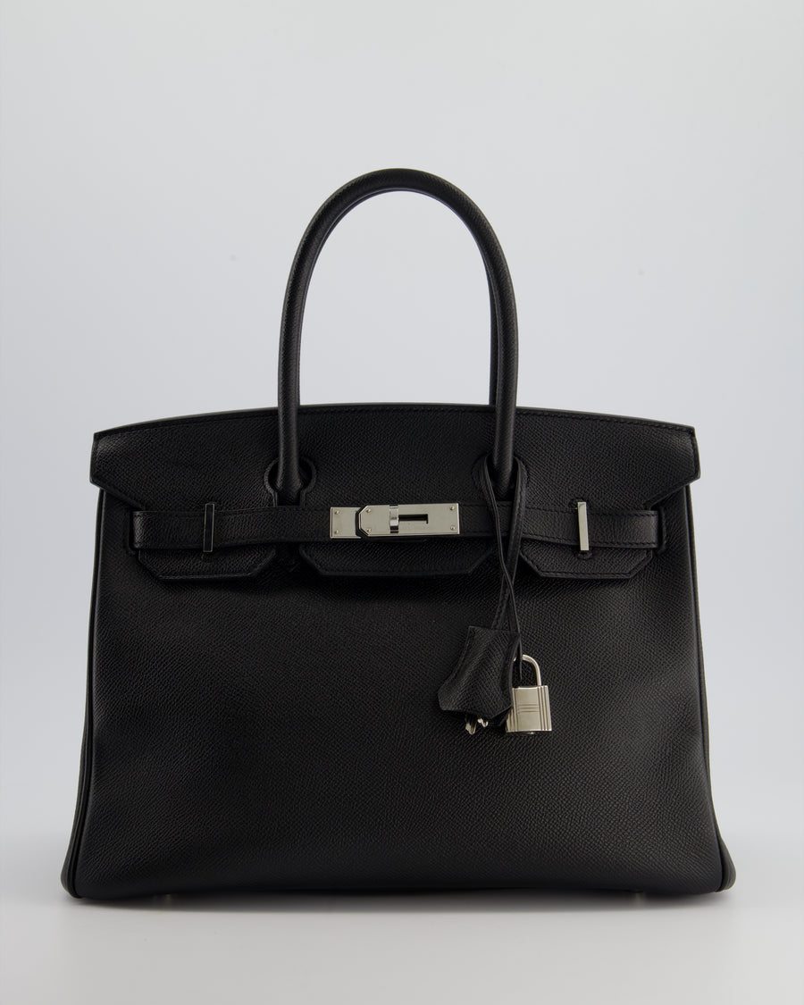 *RARE* Hermès Birkin Bag 30cm Retourne in Black Epsom Leather with Palladium Hardware