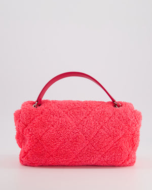 Chanel Hot Pink Quilted Terry Cloth Coco Beach Flap Bag With Silver Hardware