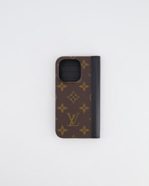 Louis Vuitton Brown Monogram Phone Case with Black Leather Details