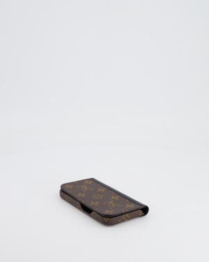 Louis Vuitton Brown Monogram Phone Case with Black Leather Details