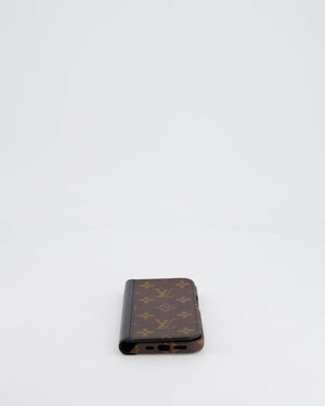 Louis Vuitton Brown Monogram Phone Case with Black Leather Details