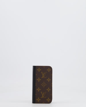 Louis Vuitton Brown Monogram Phone Case with Black Leather Details