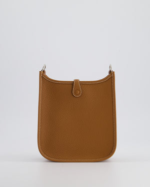 Hermès Mini Evelyne Bag in Gold Clemence Leather with Palladium Hardware