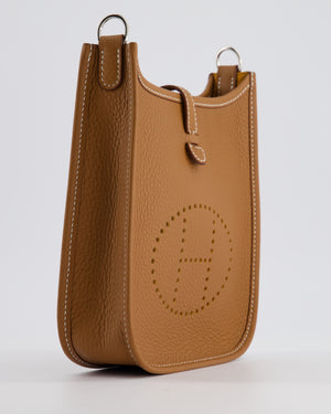 Hermès Mini Evelyne Bag in Gold Clemence Leather with Palladium Hardware