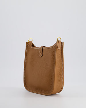 Hermès Mini Evelyne Bag in Gold Clemence Leather with Gold Hardware