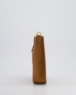 Hermès Mini Evelyne Bag in Gold Clemence Leather with Gold Hardware