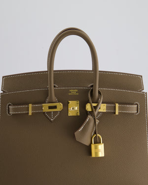 *HOLY GRAIL* Hermès Birkin 25cm Bag Replica Jewelry
 in Etoupe Epsom Leather with Gold Hardware