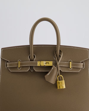 *HOLY GRAIL* Hermès Birkin 25cm Bag Replica Jewelry
 in Etoupe Epsom Leather with Gold Hardware