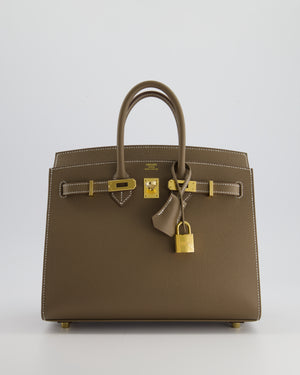 *HOLY GRAIL* Hermès Birkin 25cm Bag Replica Jewelry
 in Etoupe Epsom Leather with Gold Hardware