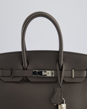 *FIRE PRICE* Hermès Birkin 30cm Retourne Bag in Gris Etain Togo Leather With Palladium Hardware