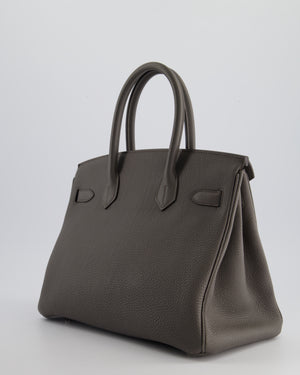 *FIRE PRICE* Hermès Birkin 30cm Retourne Bag in Gris Etain Togo Leather With Palladium Hardware