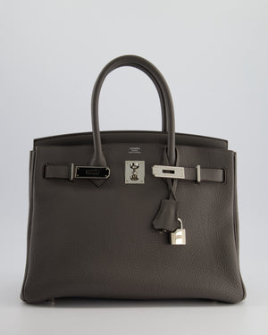 *FIRE PRICE* Hermès Birkin 30cm Retourne Bag in Gris Etain Togo Leather With Palladium Hardware