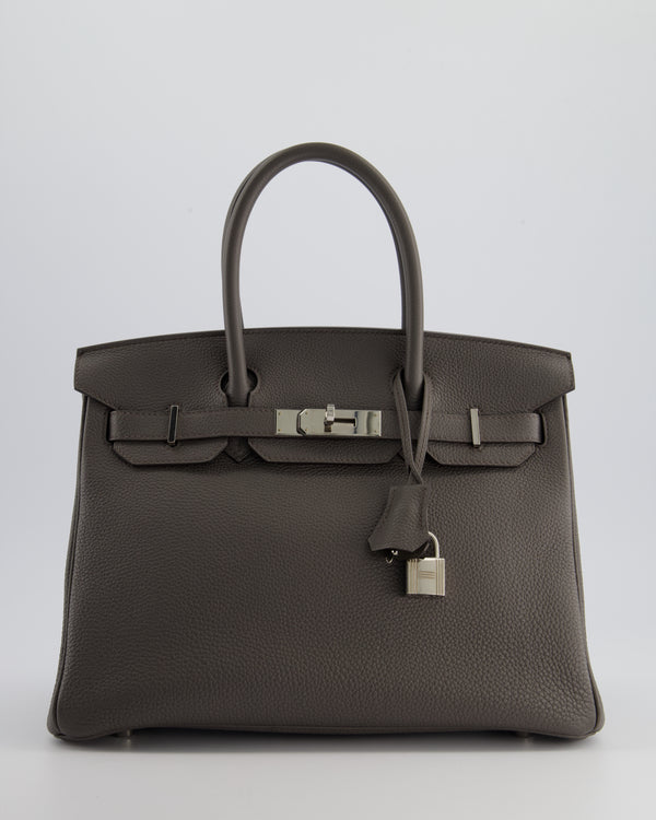 *FIRE PRICE* Hermès Birkin 30cm Retourne Bag in Gris Etain Togo Leather With Palladium Hardware