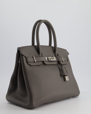 *FIRE PRICE* Hermès Birkin 30cm Retourne Bag in Gris Etain Togo Leather With Palladium Hardware