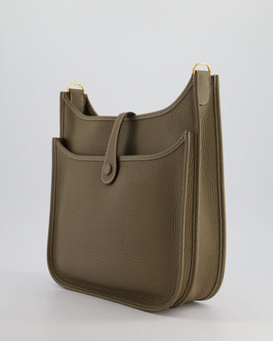 *HOT* Hermès Evelyne III 29cm Bag in Etoupe Clemence Leather with Gold Hardware