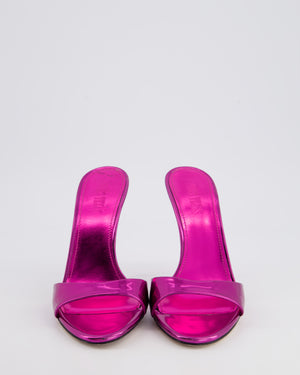 Paris Texas Purple Lidia Mirrored Leather Mules Size EU 39.5