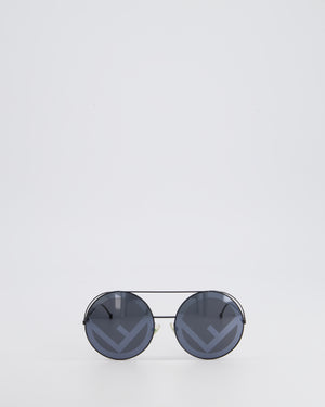 Fendi Black Large Round Logo Sunglasses