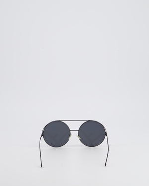 Fendi Black Large Round Logo Sunglasses